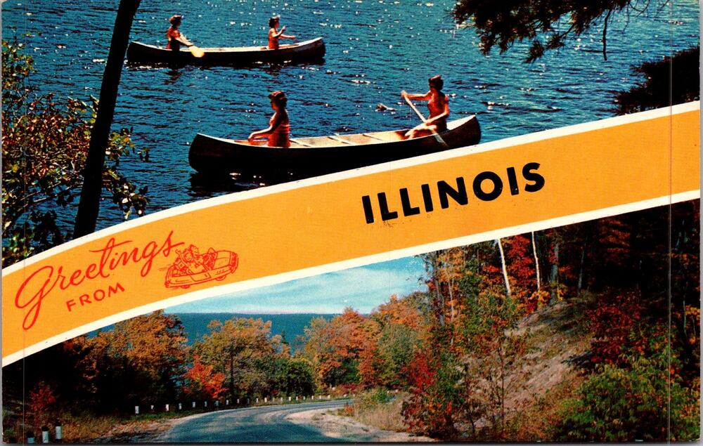 Greetings From Illinois Vintage Postcard SP17-27